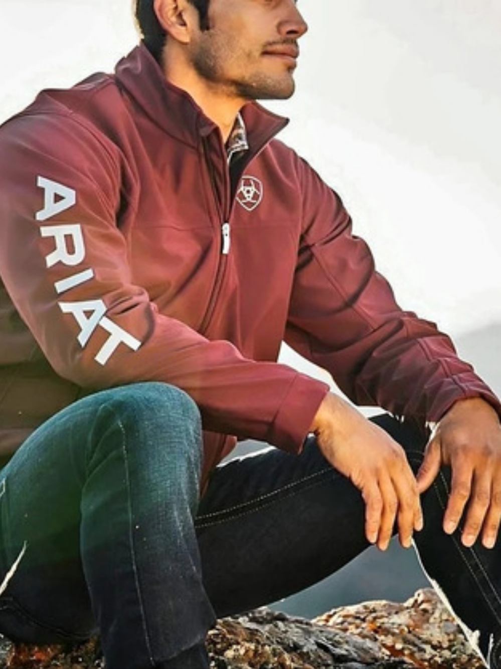 Ariat Men's Large Softshell Windsor Wine Burgundy Full Zip Front Jacket